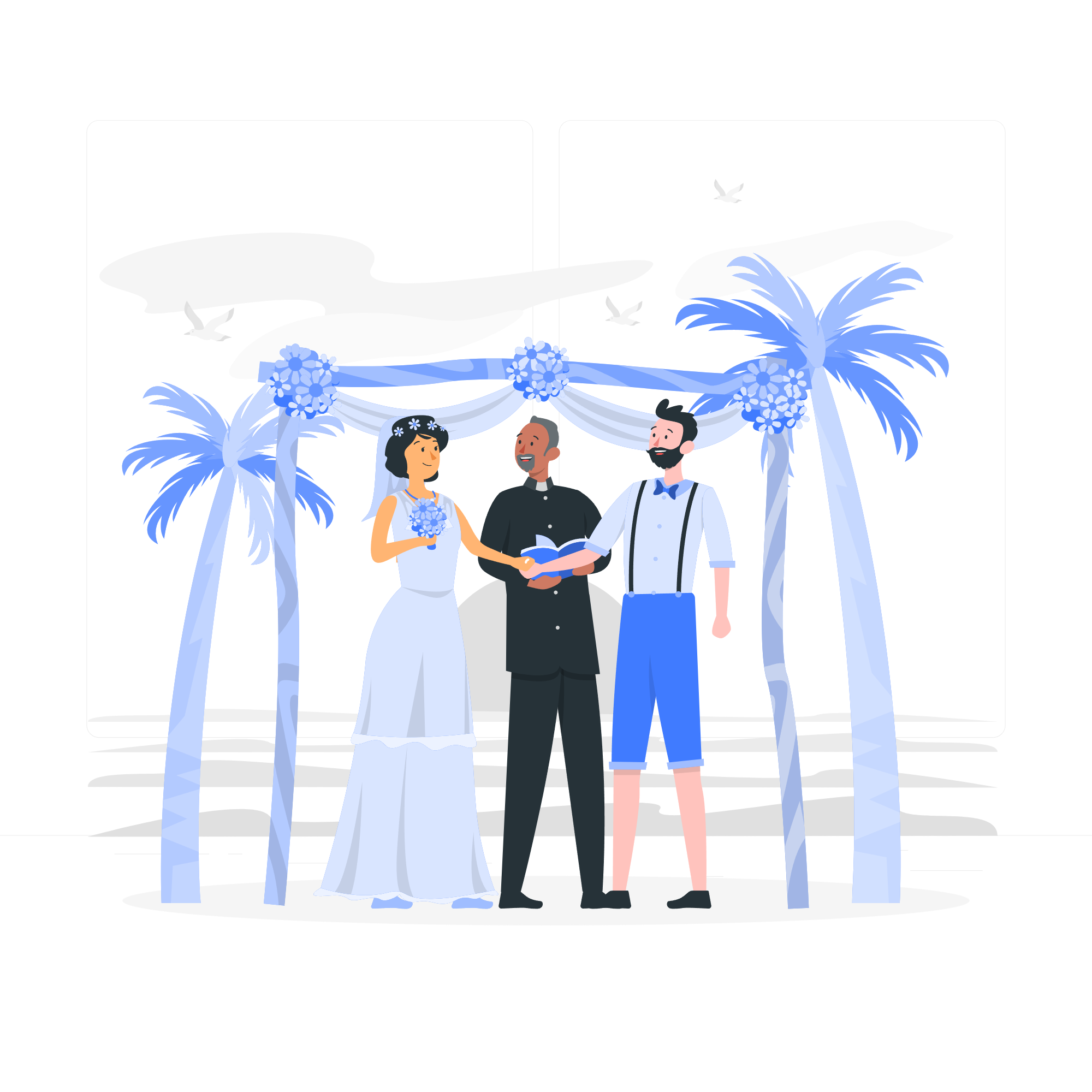 Illustration de mariage romantique